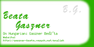 beata gaszner business card